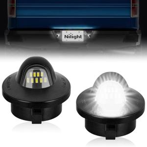 Nilight License Plate Light Compatible with 1994 1995 1996 1997 1998 1999 2000 2001 Dodge Ram 1500 2500 3500 2002 RAM 2500 3500 6000K White 2PCS Pack(Black 1990-2014 Ford F150/1983-2011 Ford Ranger)