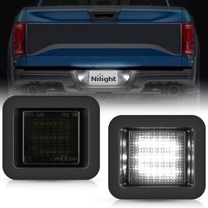 Nilight License Plate Light Compatible with 1994 1995 1996 1997 1998 1999 2000 2001 Dodge Ram 1500 2500 3500 2002 RAM 2500 3500 6000K White 2PCS Pack(Smoke 2015-2020 F150)
