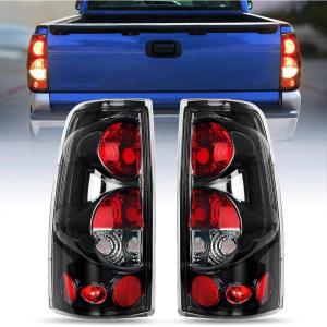 Nilight Taillight Assembly Compatible with 1999 2000 2001 2002 2003 2004 2005 2006 2007 Chevy Silverado 1500 2500 3500 99-02 GMC Sierra Rear Lamp Replacement with Classic Body OE Style(black)