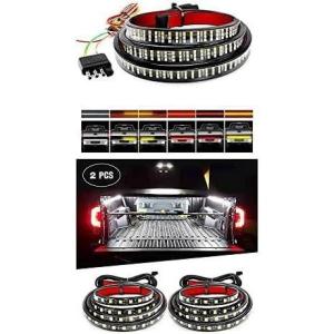 Nilight Truck Tailgate Bar 60Inch Triple Row 504 LED Strip with 2PCS 60Inch 180 LEDs Bed Strip Kit for Cargo Pickup Truck SUV RV Boat, 2 Years Warranty