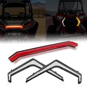 Nilight Turn Signal Fang Lights LED Accent Street Legal Front Signature Light Compatible with Polaris RZR XP 1000 Turbo Accessories 2019 2020 2021 2022 2023(Turn Signal Lights w/Tail Light)