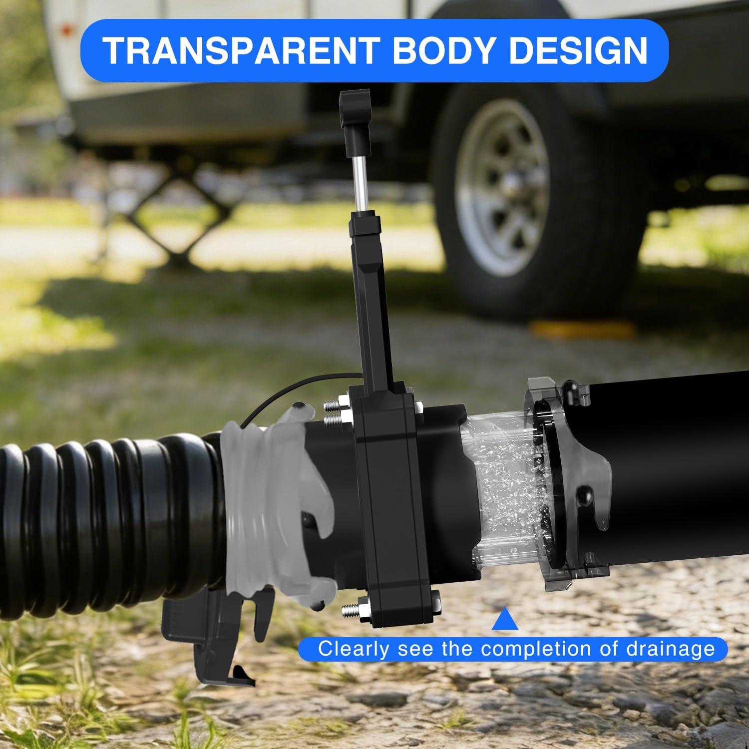 image:imageNilight 90 Degree RV Tote Tank Adapter Clear RV Sewer Hose Elbow Fitting with 4 Swivel Bayonet Prongs LeakProof Double OdorTight Sealing Ring for RV Camping Portable Waste Tank Sewer Hoses BlueRV Sewer Valve Black