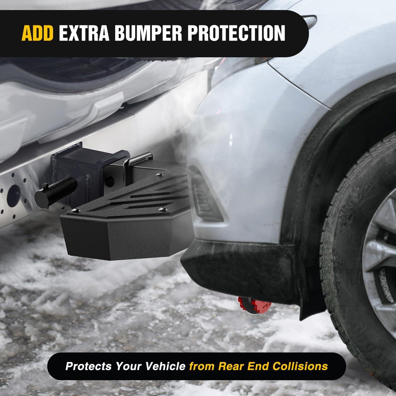 image:imageNilight Hitch Step with Whip Mount Holes 2 Receiver Upgraded Textured Black AntiSlip Step Bar Rear Bumper Guard Protector Includes Hitch Lock amp UBolts Universal Fit for Trucks SUV Car VanHitch Step wDRing Shackle