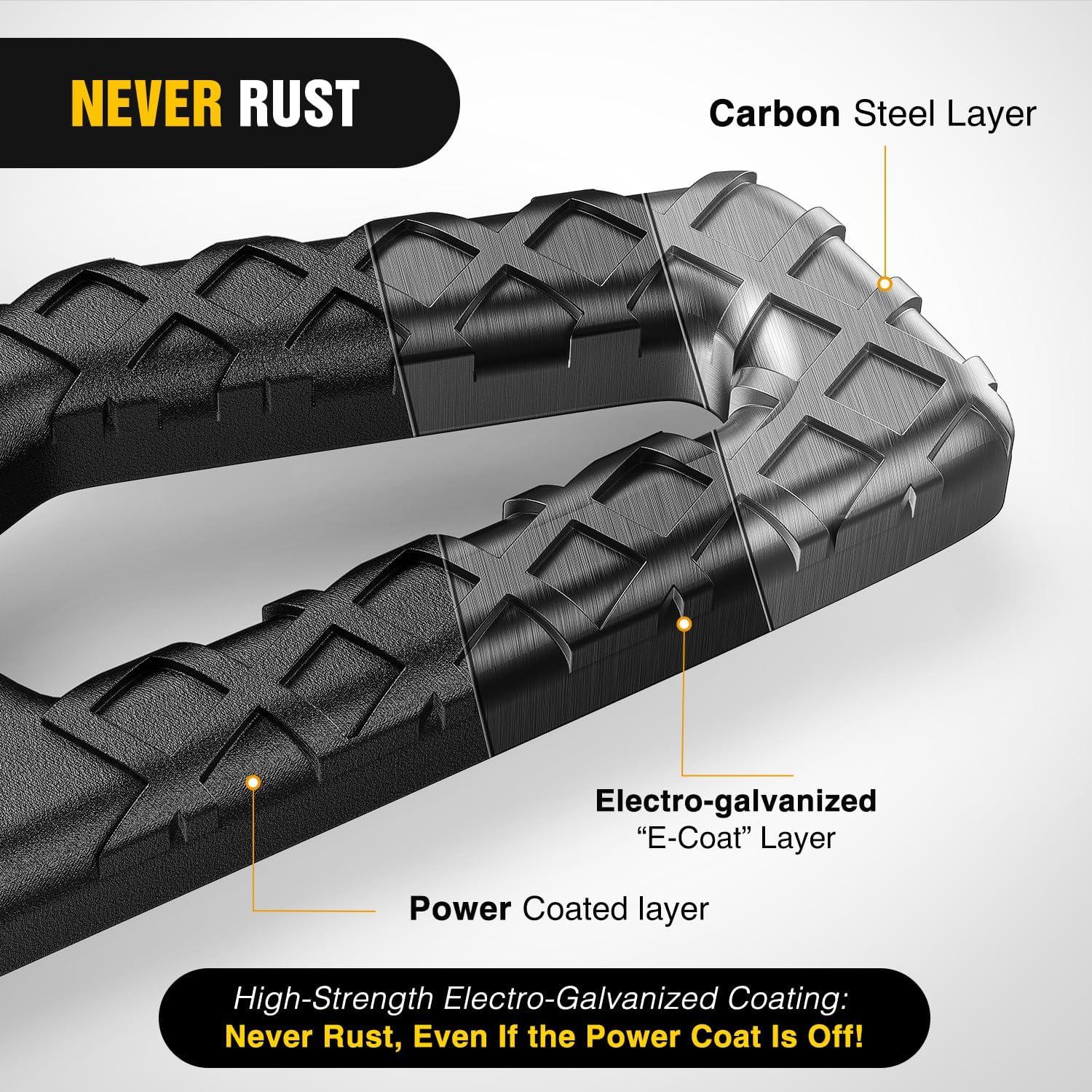 image:imageNilight Hitch Step with Whip Mount Holes 2 Receiver Upgraded Textured Black AntiSlip Step Bar Rear Bumper Guard Protector Includes Hitch Lock amp UBolts Universal Fit for Trucks SUV Car VanTow Hitch Step w Anti Rattle Stabilizer