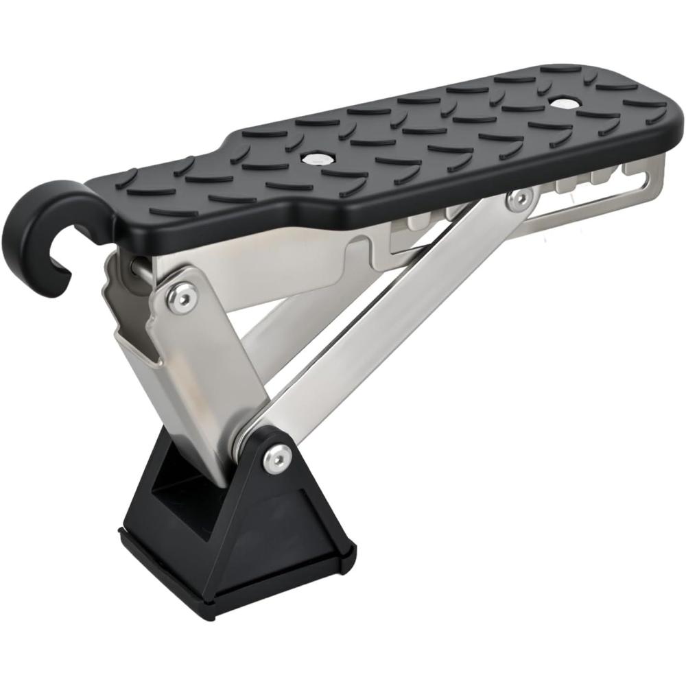 image:imageNilight Car Door Step Universal Aluminum Latch Step for Car Roof Access Portable Folding Car Door Latch Hook Step MultiAdjustable Both Feet Stand Pedal Max Load 500 Lbs for Truck SUV Vehicles GreenBlack