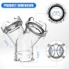 Nilight 90 Degree RV Tote Tank Adapter, Clear RV Sewer Hose Elbow Fitting with 4 Swivel Bayonet Prongs Leak-Proof Double Odor-Tight Sealing Ring for RV Camping Portable Waste Tank Sewer Hoses, Blue(Y Shape RV Wye Sewer Hose Fittings)