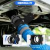 Nilight 90 Degree RV Tote Tank Adapter, Clear RV Sewer Hose Elbow Fitting with 4 Swivel Bayonet Prongs Leak-Proof Double Odor-Tight Sealing Ring for RV Camping Portable Waste Tank Sewer Hoses, Blue(RV Sewer Valve  Black)