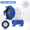 Nilight 90 Degree RV Tote Tank Adapter, Clear RV Sewer Hose Elbow Fitting with 4 Swivel Bayonet Prongs Leak-Proof Double Odor-Tight Sealing Ring for RV Camping Portable Waste Tank Sewer Hoses, Blue(RV Tote Tank Adapter  Blue)