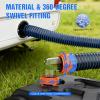 Nilight 90 Degree RV Tote Tank Adapter, Clear RV Sewer Hose Elbow Fitting with 4 Swivel Bayonet Prongs Leak-Proof Double Odor-Tight Sealing Ring for RV Camping Portable Waste Tank Sewer Hoses, Blue(RV Tote Tank Adapter  Orange)