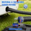 Nilight 90 Degree RV Tote Tank Adapter, Clear RV Sewer Hose Elbow Fitting with 4 Swivel Bayonet Prongs Leak-Proof Double Odor-Tight Sealing Ring for RV Camping Portable Waste Tank Sewer Hoses, Blue(RV Tote Tank Adapter  Blue)