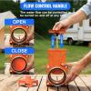 Nilight 90 Degree RV Tote Tank Adapter, Clear RV Sewer Hose Elbow Fitting with 4 Swivel Bayonet Prongs Leak-Proof Double Odor-Tight Sealing Ring for RV Camping Portable Waste Tank Sewer Hoses, Blue(RV Sewer Valve  Orange)