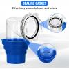 Nilight 90 Degree RV Tote Tank Adapter, Clear RV Sewer Hose Elbow Fitting with 4 Swivel Bayonet Prongs Leak-Proof Double Odor-Tight Sealing Ring for RV Camping Portable Waste Tank Sewer Hoses, Blue(90° RV Sewer Hose Fittings  Blue)