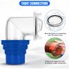 Nilight 90 Degree RV Tote Tank Adapter, Clear RV Sewer Hose Elbow Fitting with 4 Swivel Bayonet Prongs Leak-Proof Double Odor-Tight Sealing Ring for RV Camping Portable Waste Tank Sewer Hoses, Blue(90° RV Sewer Hose Fittings  Blue)