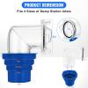 Nilight 90 Degree RV Tote Tank Adapter, Clear RV Sewer Hose Elbow Fitting with 4 Swivel Bayonet Prongs Leak-Proof Double Odor-Tight Sealing Ring for RV Camping Portable Waste Tank Sewer Hoses, Blue(90° RV Sewer Hose Fittings  Blue)