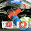Nilight 90 Degree RV Tote Tank Adapter, Clear RV Sewer Hose Elbow Fitting with 4 Swivel Bayonet Prongs Leak-Proof Double Odor-Tight Sealing Ring for RV Camping Portable Waste Tank Sewer Hoses, Blue(RV Sewer Valve  Orange)