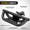 Nilight Hitch Step with Whip Mount Holes 2″ Receiver Upgraded Textured Black Anti-Slip Step Bar Rear Bumper Guard Protector Includes Hitch Lock & U-Bolts Universal Fit for Trucks SUV Car Van(Hitch Step Drop)