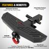 Nilight Hitch Step with Whip Mount Holes 2″ Receiver Upgraded Textured Black Anti-Slip Step Bar Rear Bumper Guard Protector Includes Hitch Lock & U-Bolts Universal Fit for Trucks SUV Car Van(Hitch Step w/D-Ring Shackle)