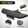 Nilight Hitch Step with Whip Mount Holes 2″ Receiver Upgraded Textured Black Anti-Slip Step Bar Rear Bumper Guard Protector Includes Hitch Lock & U-Bolts Universal Fit for Trucks SUV Car Van(Hitch Step w/Led Light)