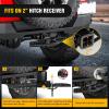 Nilight Hitch Step with Whip Mount Holes 2″ Receiver Upgraded Textured Black Anti-Slip Step Bar Rear Bumper Guard Protector Includes Hitch Lock & U-Bolts Universal Fit for Trucks SUV Car Van(Tow Hitch Step w/ Anti Rattle Stabilizer)