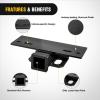 Nilight Hitch Step with Whip Mount Holes 2″ Receiver Upgraded Textured Black Anti-Slip Step Bar Rear Bumper Guard Protector Includes Hitch Lock & U-Bolts Universal Fit for Trucks SUV Car Van(Step Bumper Hitch)