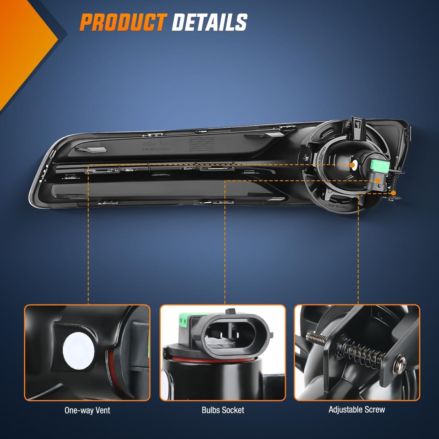 image:imageNilight Bumper Fog Light Compatible with 2005 2006 2007 2008 2009 2010 Dodge Dakota Durango Jeep Commander Grand Cherokee Raider Chrysler Aspen 300 SRT820112014 Chrysler 300