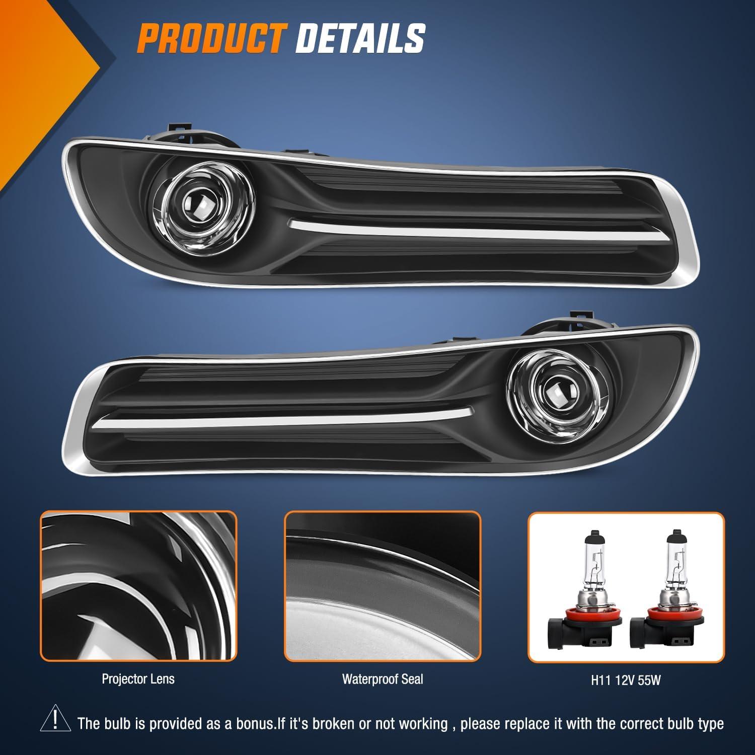 image:imageNilight Bumper Fog Light Compatible with 2005 2006 2007 2008 2009 2010 Dodge Dakota Durango Jeep Commander Grand Cherokee Raider Chrysler Aspen 300 SRT820112014 Chrysler 300