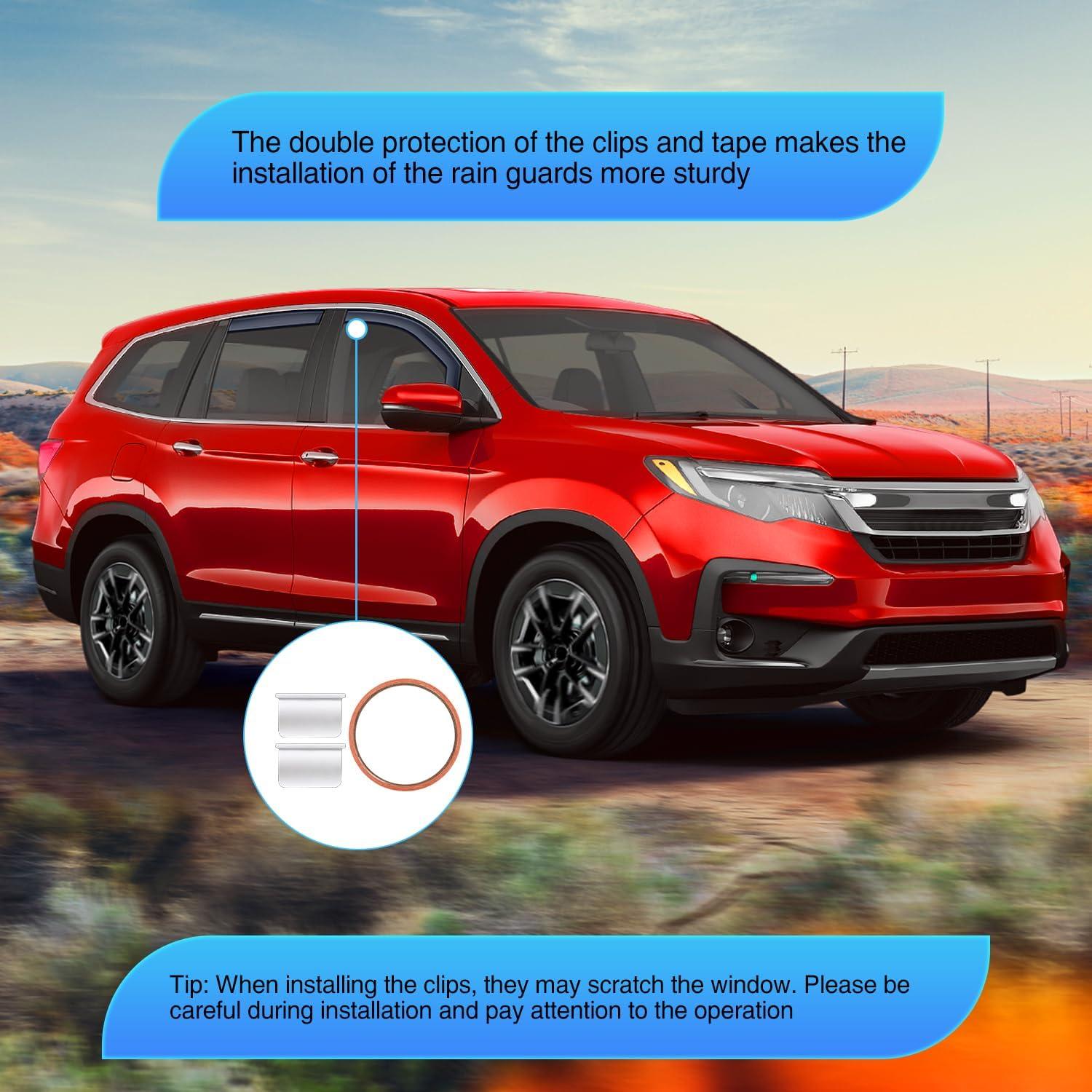 image:imageNilight inChannel Window Visors for Honda Pilot 20162022 Not Fit for TouringEliteBlack Edition Side Window Deflectors Rain Guards for Cars Sleek Low Profile Design Light Smoky Blue 4PCSHonda Pilot 20162022