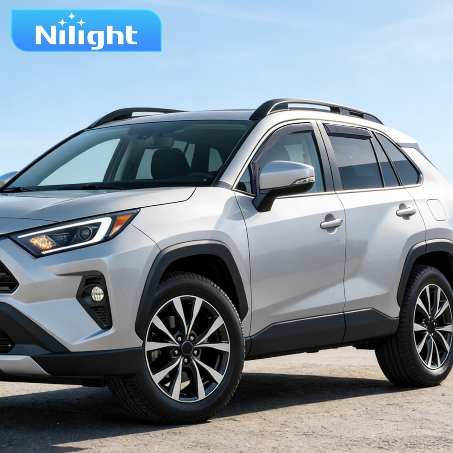 image:imageNilight inChannel Window Visors for Honda Pilot 20162022 Not Fit for TouringEliteBlack Edition Side Window Deflectors Rain Guards for Cars Sleek Low Profile Design Light Smoky Blue 4PCSToyota RAV4 20192025