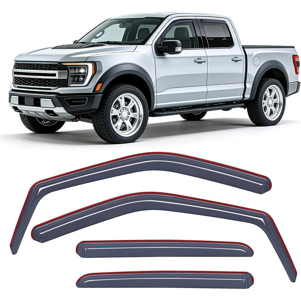 image:imageNilight inChannel Rain Guards for Ford F150 SuperCrew 2015 2016 2017 2018 2019 2020Window Visors Vent Deflectors Smoke Tinted Wind amp Rain Protection Car Wash Safe  4PCSFord F150 20152020 Crew Cab