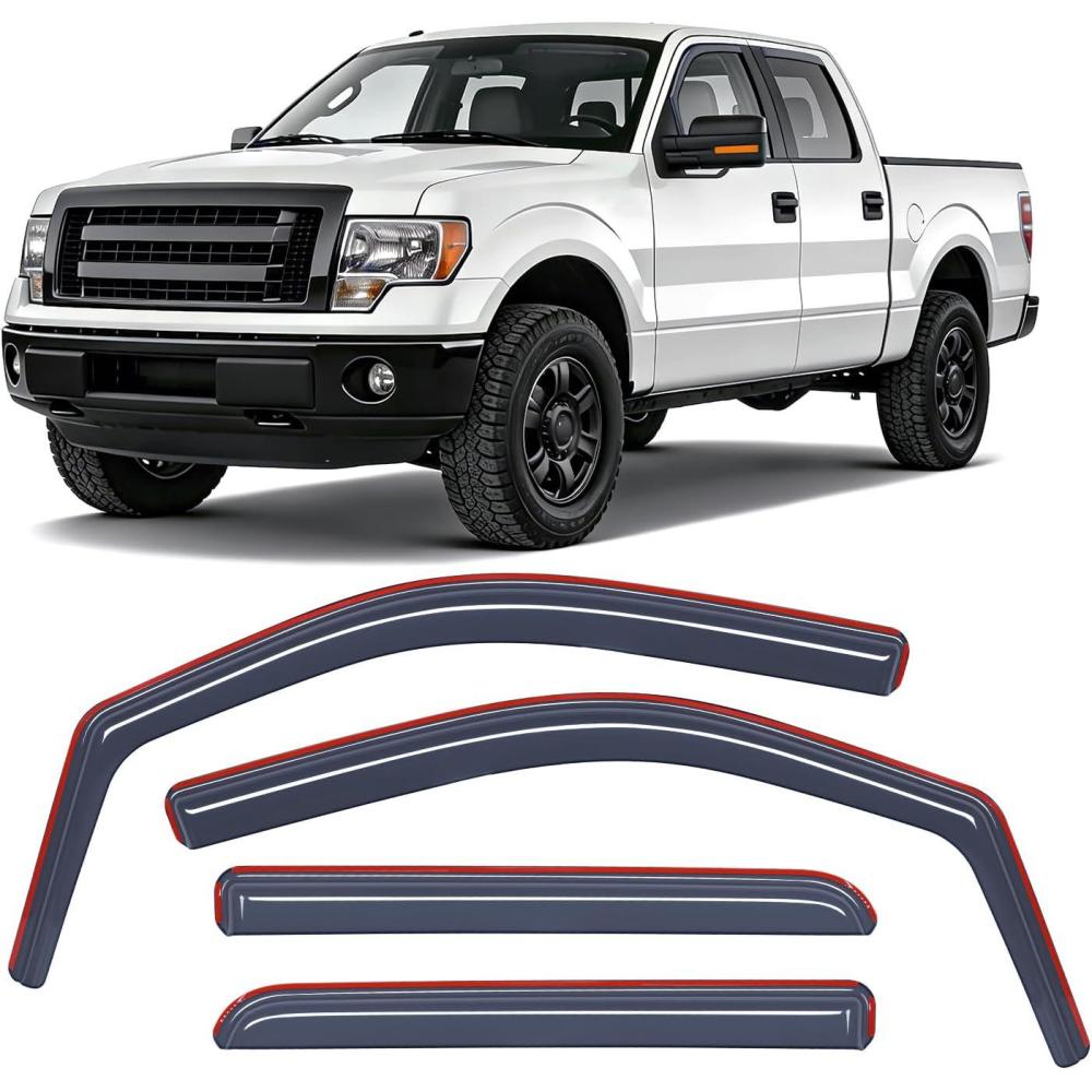 image:imageNilight inChannel Window Visors for Honda Pilot 20162022 Not Fit for TouringEliteBlack Edition Side Window Deflectors Rain Guards for Cars Sleek Low Profile Design Light Smoky Blue 4PCSFord F150 20092014 Crew Cab