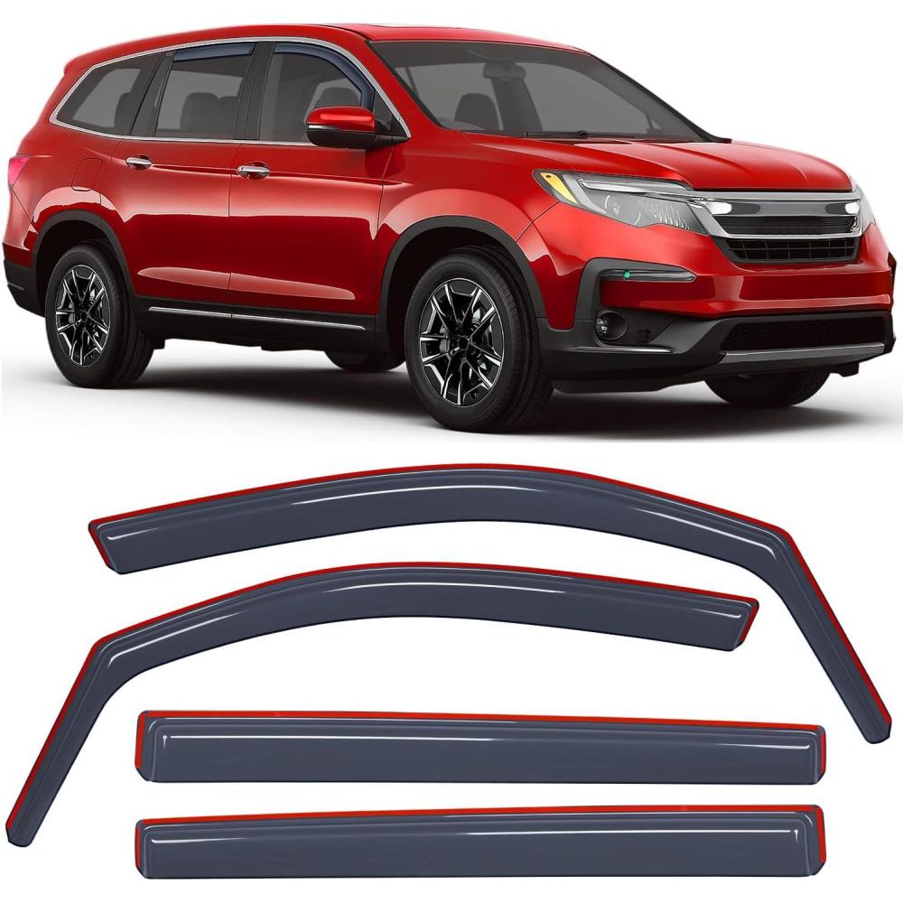 image:imageNilight inChannel Window Visors for Honda Pilot 20162022 Not Fit for TouringEliteBlack Edition Side Window Deflectors Rain Guards for Cars Sleek Low Profile Design Light Smoky Blue 4PCSHonda Pilot 20162022
