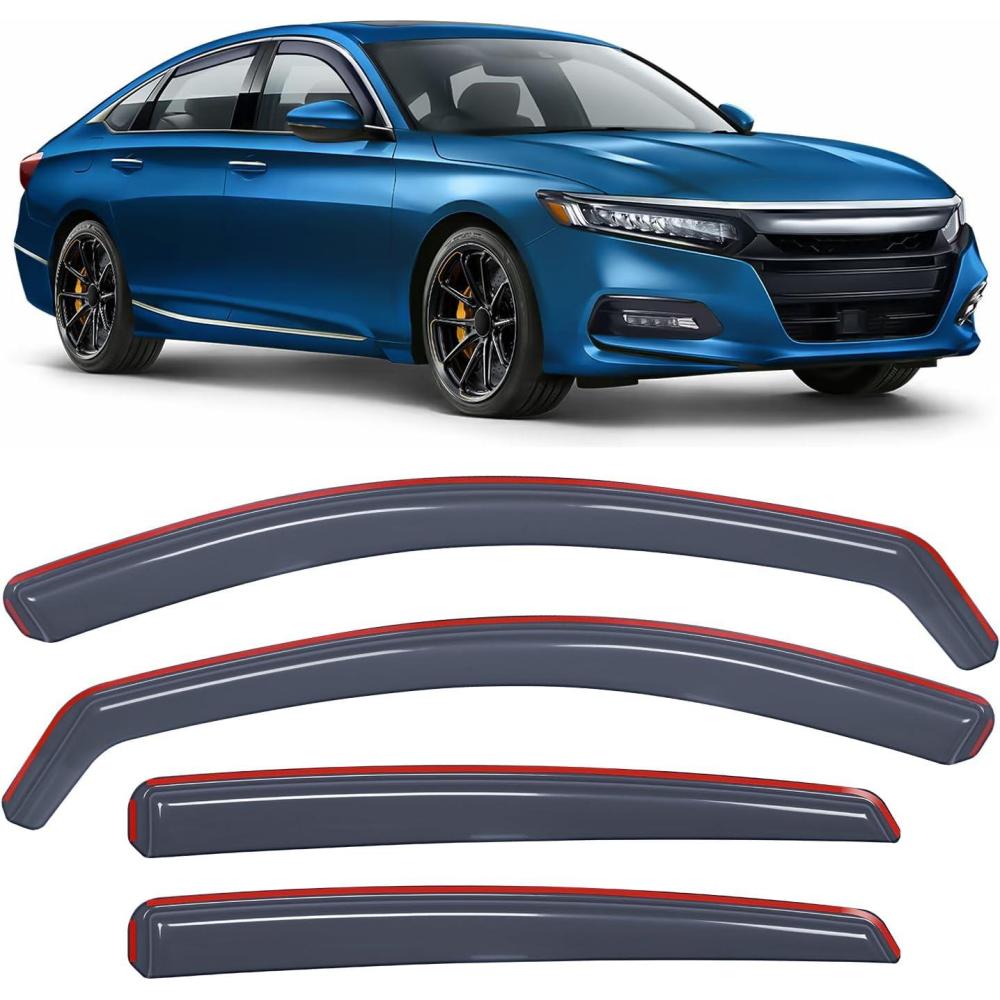 image:imageNilight inChannel Window Visors for Honda Pilot 20162022 Not Fit for TouringEliteBlack Edition Side Window Deflectors Rain Guards for Cars Sleek Low Profile Design Light Smoky Blue 4PCSHonda Accord 20182022