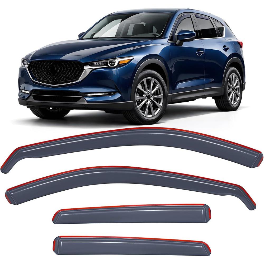 image:imageNilight inChannel Window Visors for Honda Pilot 20162022 Not Fit for TouringEliteBlack Edition Side Window Deflectors Rain Guards for Cars Sleek Low Profile Design Light Smoky Blue 4PCSMazda CX5 20172025