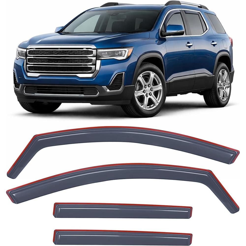image:imageNilight inChannel Window Visors for Honda Pilot 20162022 Not Fit for TouringEliteBlack Edition Side Window Deflectors Rain Guards for Cars Sleek Low Profile Design Light Smoky Blue 4PCSGMC Acadia 20172023