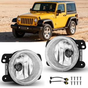 Nilight Bumper Fog Light Compatible with 2005 2006 2007 2008 2009 2010 Dodge Dakota Durango Jeep Commander Grand Cherokee Raider Chrysler Aspen 300 SRT8(07-09 Jeep&Dodge/06-10 Chrysler Clear)