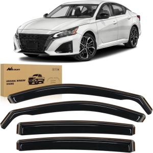 Nilight in-Channel Rain Guards for Ford F150 SuperCrew 2015 2016 2017 2018 2019 2020,Window Visors Vent Deflectors, Smoke Tinted, Wind & Rain Protection, Car Wash Safe – 4PCS(Nissan Altima 2019-2025)
