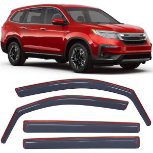 Nilight in-Channel Window Visors for Honda Pilot 2016-2022, Not Fit for Touring/Elite/Black Edition, Side Window Deflectors Rain Guards for Cars, Sleek Low Profile Design, Light Smoky Blue, 4PCS(Honda Pilot 2016-2022)