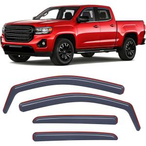 Nilight in-Channel Window Visors for Honda Pilot 2016-2022, Not Fit for Touring/Elite/Black Edition, Side Window Deflectors Rain Guards for Cars, Sleek Low Profile Design, Light Smoky Blue, 4PCS(Chevy Colorado 2015-2022 Crew Cab)