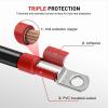 Nilight 2 PCS 4 AWG Golf Cart Battery Cable Wiring Kit 24 Inch Heavy Duty Pure Copper AC/DC Wire Kits with Tinned Copper Lugs for 36V/48V EZGO TXT 1994-up