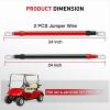 Nilight 2 PCS 4 AWG Golf Cart Battery Cable Wiring Kit 24 Inch Heavy Duty Pure Copper AC/DC Wire Kits with Tinned Copper Lugs for 36V/48V EZGO TXT 1994-up