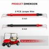 Nilight 2 PCS 4 AWG Golf Cart Battery Cable Wiring Kit 9 Inch Heavy Duty Pure Copper AC/DC Wire Kits with Tinned Copper Lugs for 36V/48V EZGO TXT 1994-up