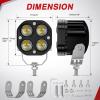Nilight 7/8″ Handlebar Motorcycle LED Driving Light Pod 2PCS 3 Inch 40W White Amber Dual Color Spot Beam Fog Auxiliary Offroad Lighting with 16AWG Wiring Harness for 12V Motorbike Dirt Bike e-Bike