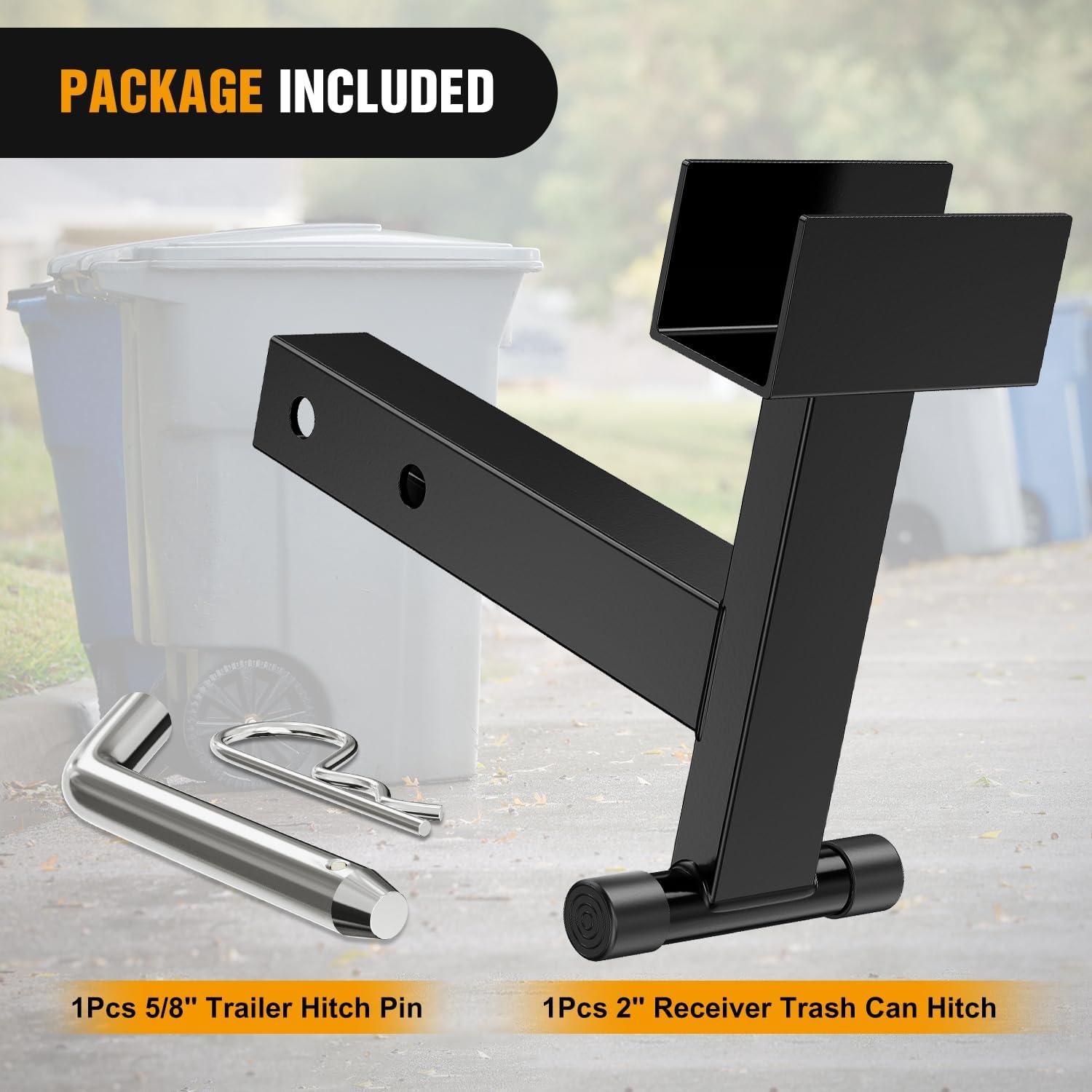 image:imageNilight 2 Inch Trash Can Hauler Grabber Hitch Receiver Heavy Duty Garbage Hauling Towing Hitch Attachment Fit for Lawn Mower Garden Tractors Black
