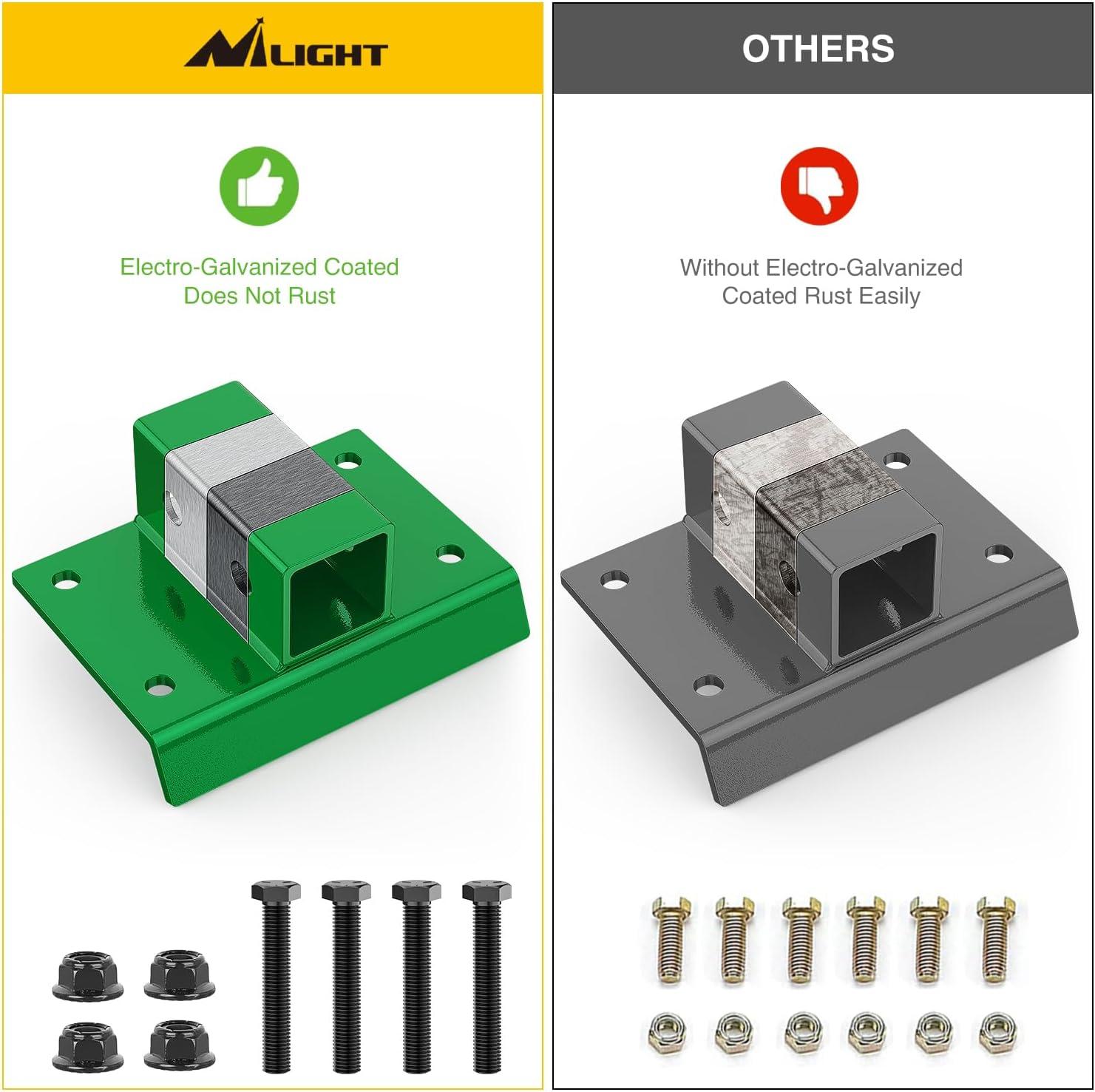 image:imageNilight 3 Point 2 Trailer Hitch Receiver for Category 1 Tractor Heavy Duty Quick Hitch Drawbar Adapter 3000LBS Capacity Compatible with Kubota BX John Deere Kioti Yanmar NorTrac Mahindra Ford Cat2 inch Towing Receiver Green