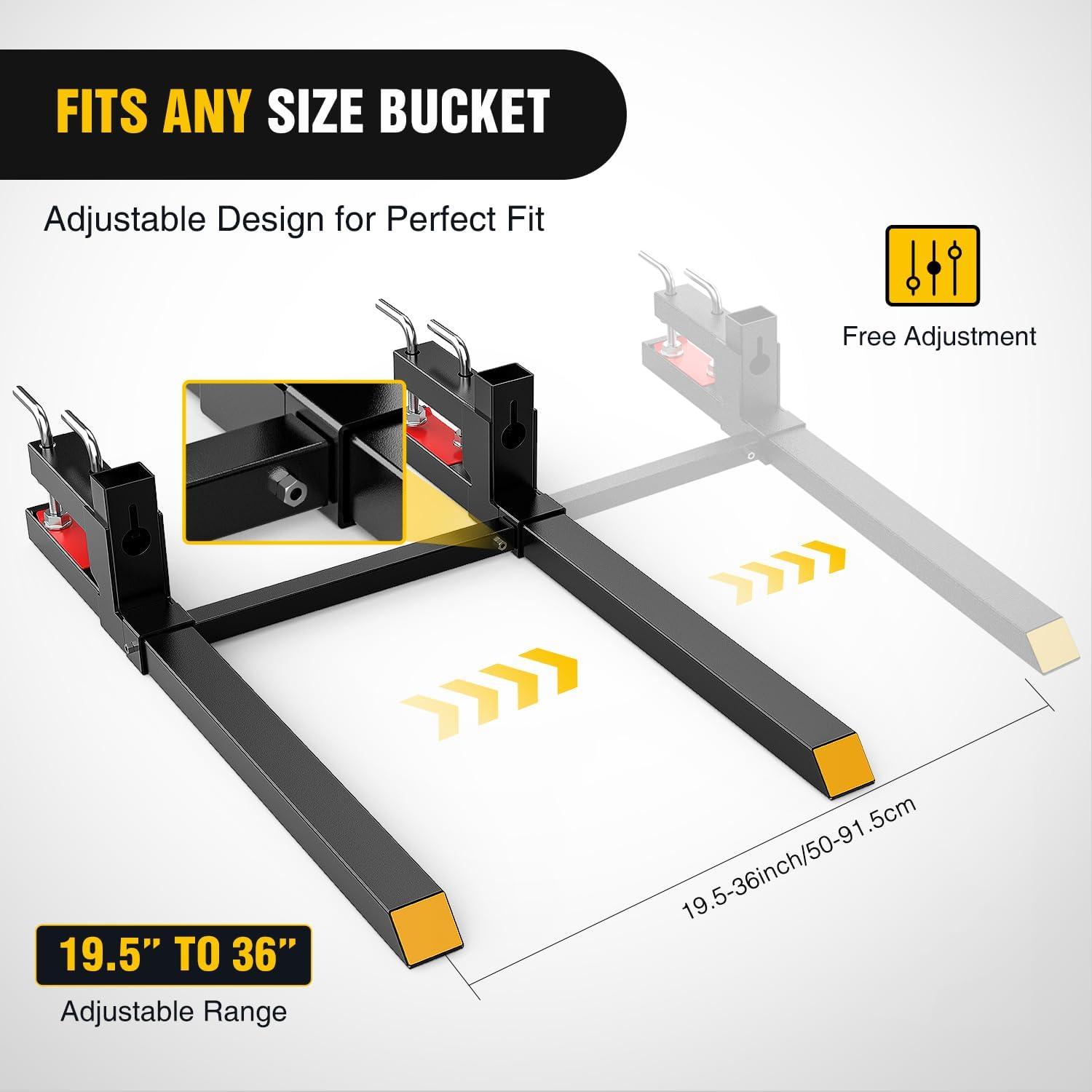 image:imageNilight 3 Point 2 Trailer Hitch Receiver for Category 1 Tractor Heavy Duty Quick Hitch Drawbar Adapter 3000LBS Capacity Compatible with Kubota BX John Deere Kioti Yanmar NorTrac Mahindra Ford Cat43 Pallet Forks w Stabiliser Bar