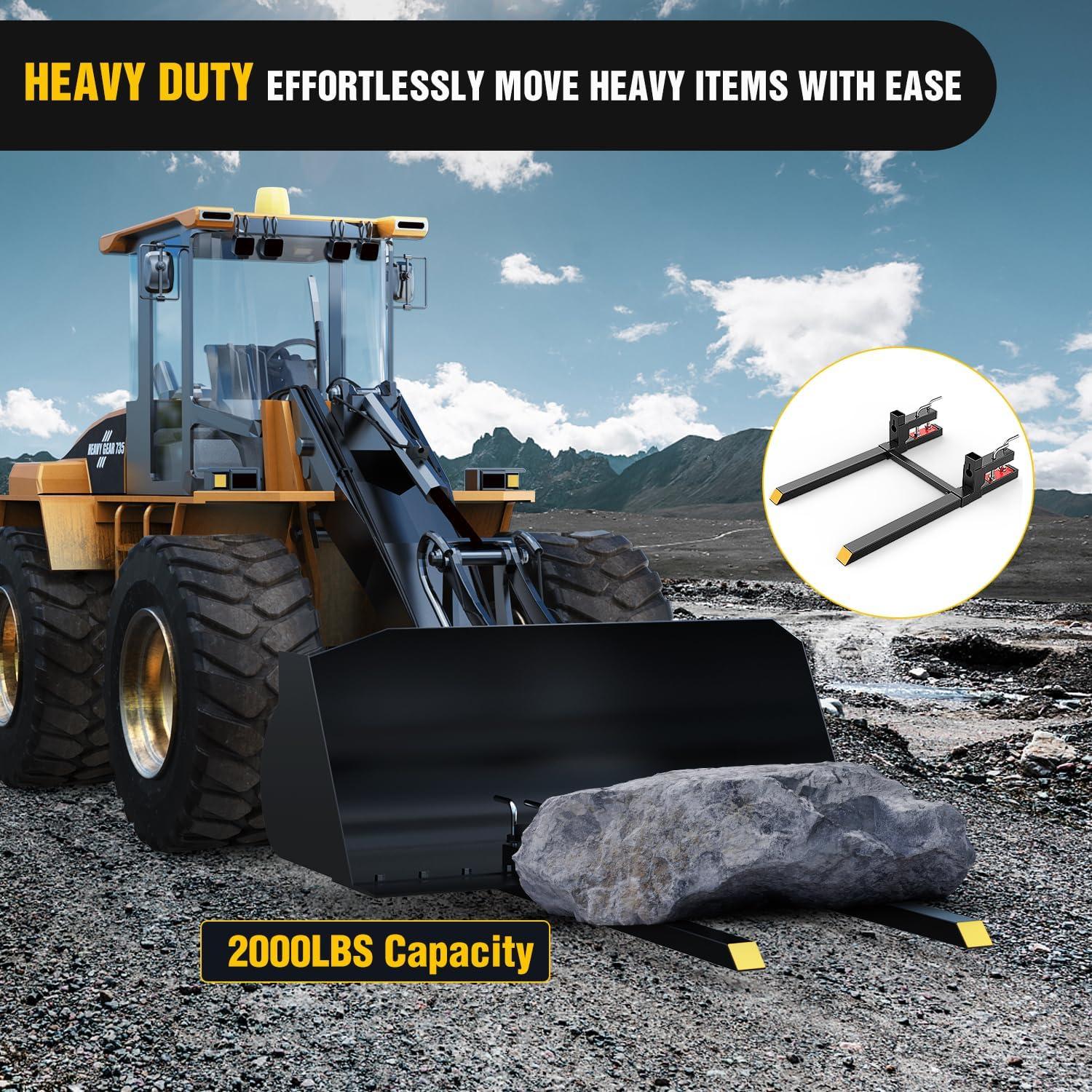 image:imageNilight 3 Point 2 Trailer Hitch Receiver for Category 1 Tractor Heavy Duty Quick Hitch Drawbar Adapter 3000LBS Capacity Compatible with Kubota BX John Deere Kioti Yanmar NorTrac Mahindra Ford Cat43 Pallet Forks w Stabiliser Bar