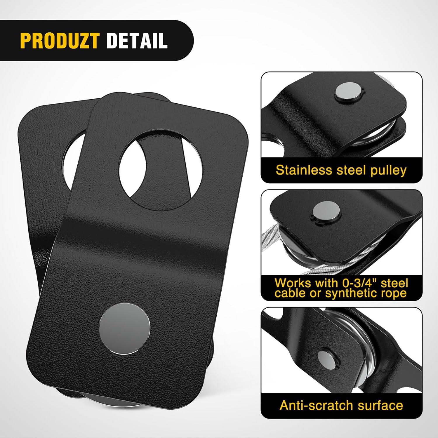 image:imageNilight Heavy Duty Trailer Shackle Kit for Double Eye Springs Fits 35K52K Axles DualStage AntiRust Coated Complete Installation Hardware Included Durable Suspension Repair Parts BlackWinch Snatch Block 4T