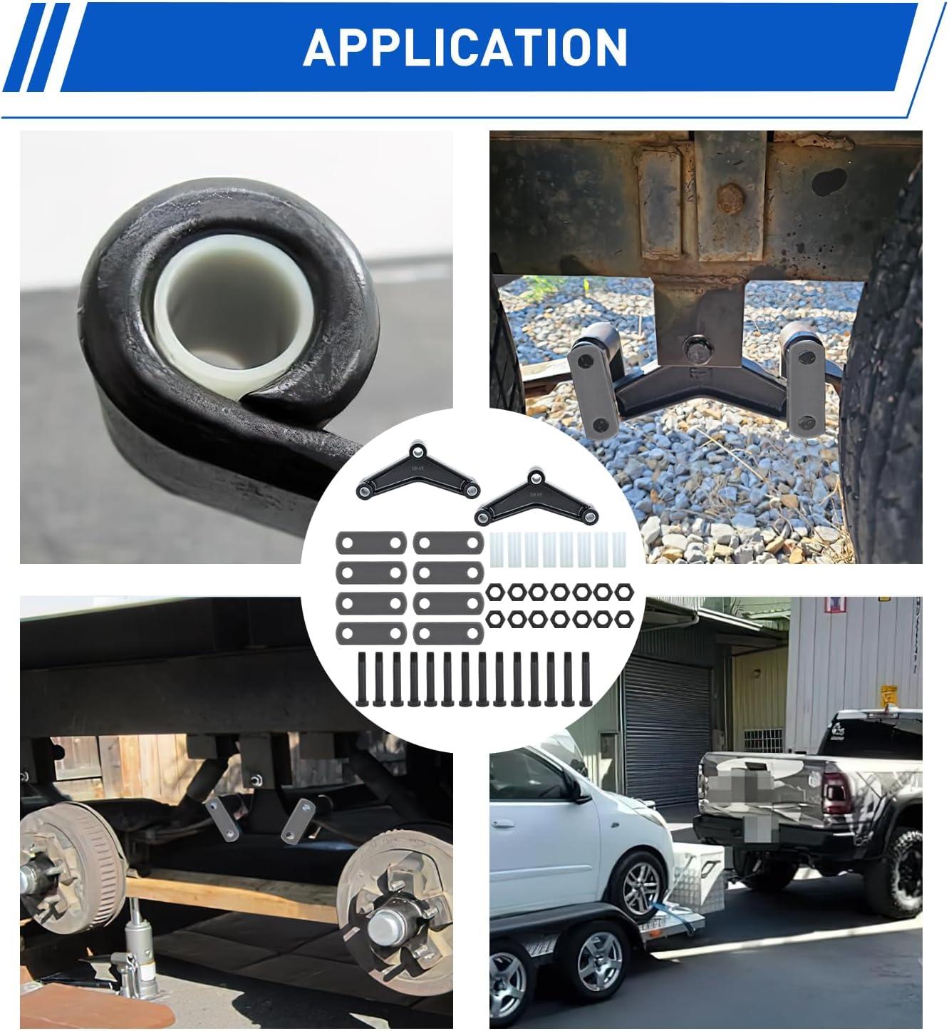 image:imageNilight Heavy Duty Trailer Shackle Kit for Double Eye Springs Fits 35K52K Axles DualStage AntiRust Coated Complete Installation Hardware Included Durable Suspension Repair Parts BlackTrailer Shackle Kit for Double Eye Springs