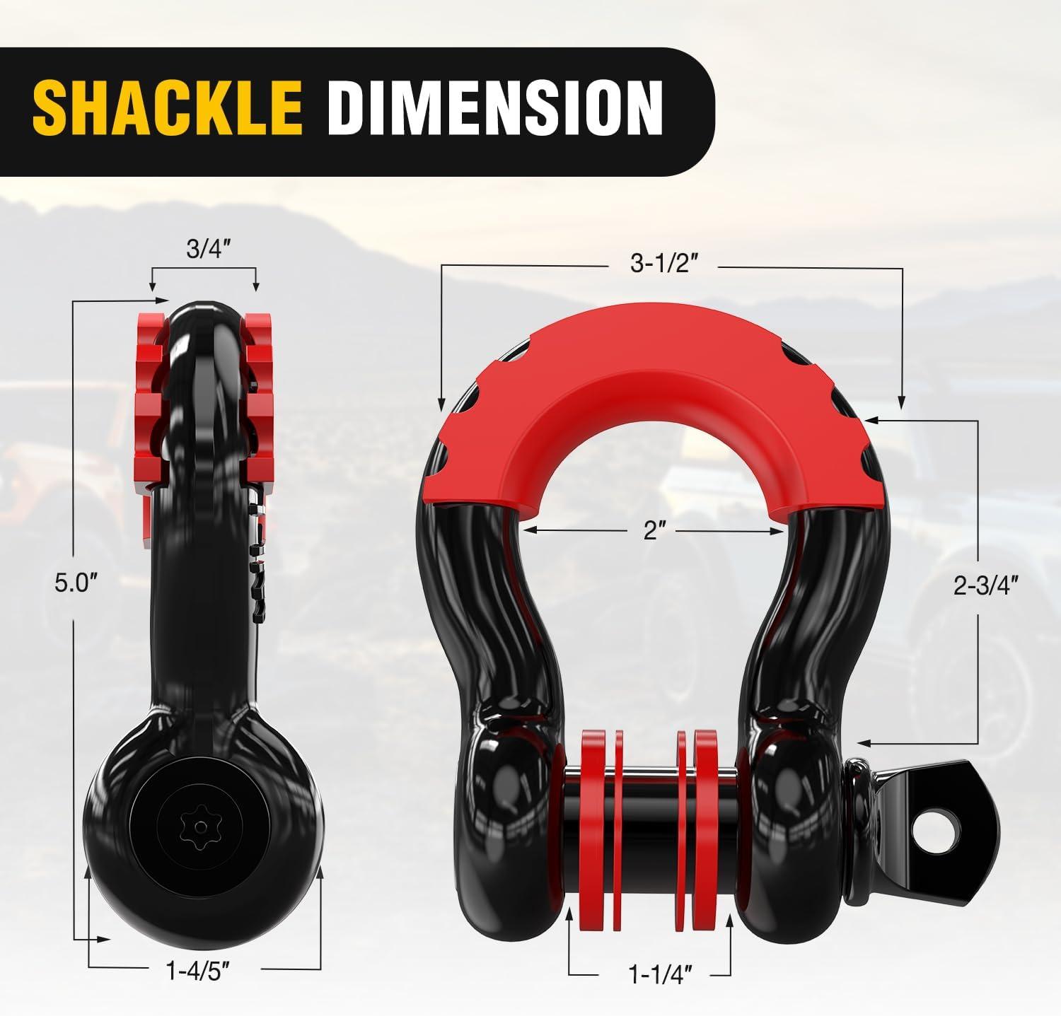 image:imageNilight Heavy Duty Trailer Shackle Kit for Double Eye Springs Fits 35K52K Axles DualStage AntiRust Coated Complete Installation Hardware Included Durable Suspension Repair Parts Black30ft Tow Strap DRing Shackle