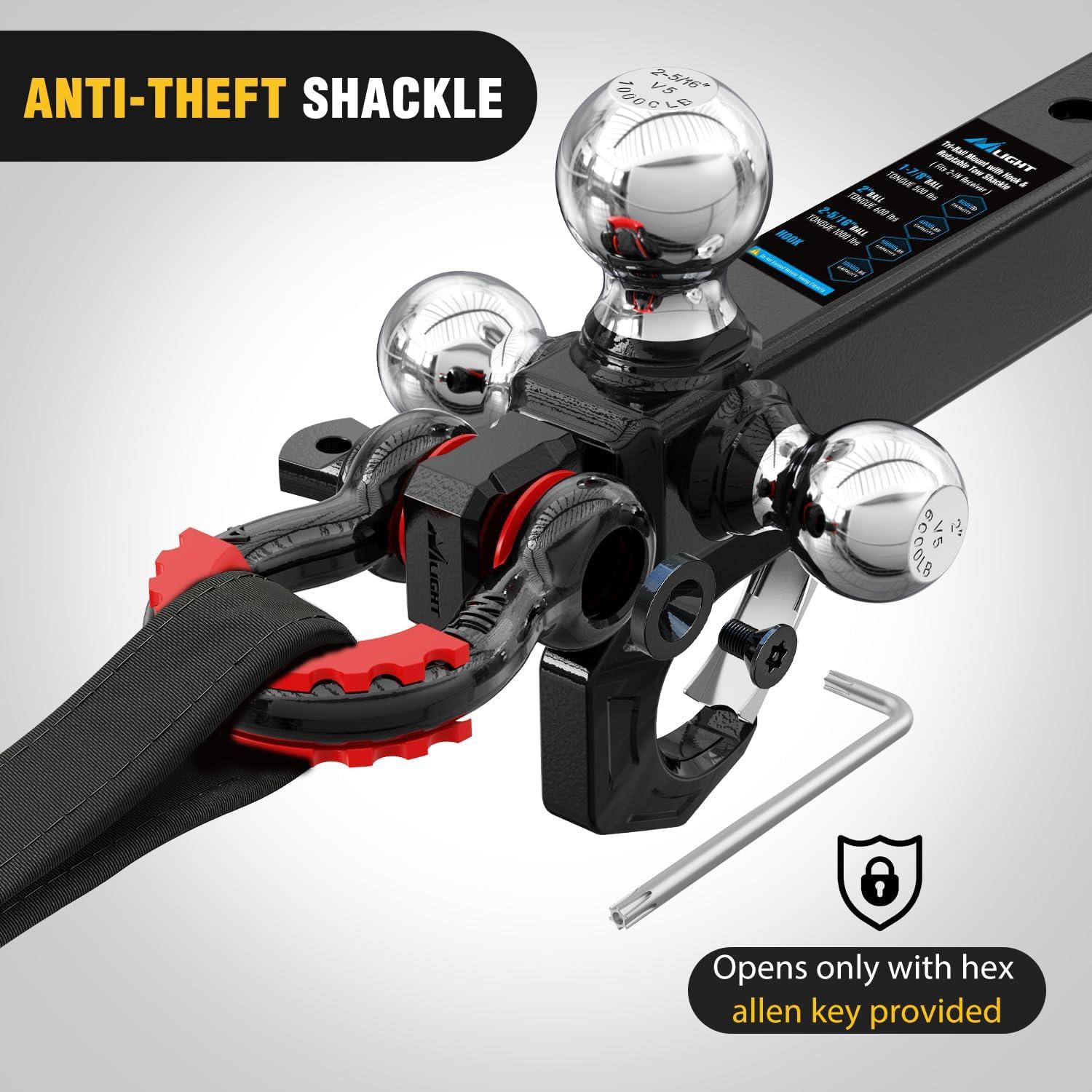 image:imageNilight Heavy Duty Trailer Shackle Kit for Double Eye Springs Fits 35K52K Axles DualStage AntiRust Coated Complete Installation Hardware Included Durable Suspension Repair Parts BlackTriBall Mount DRing Shackle